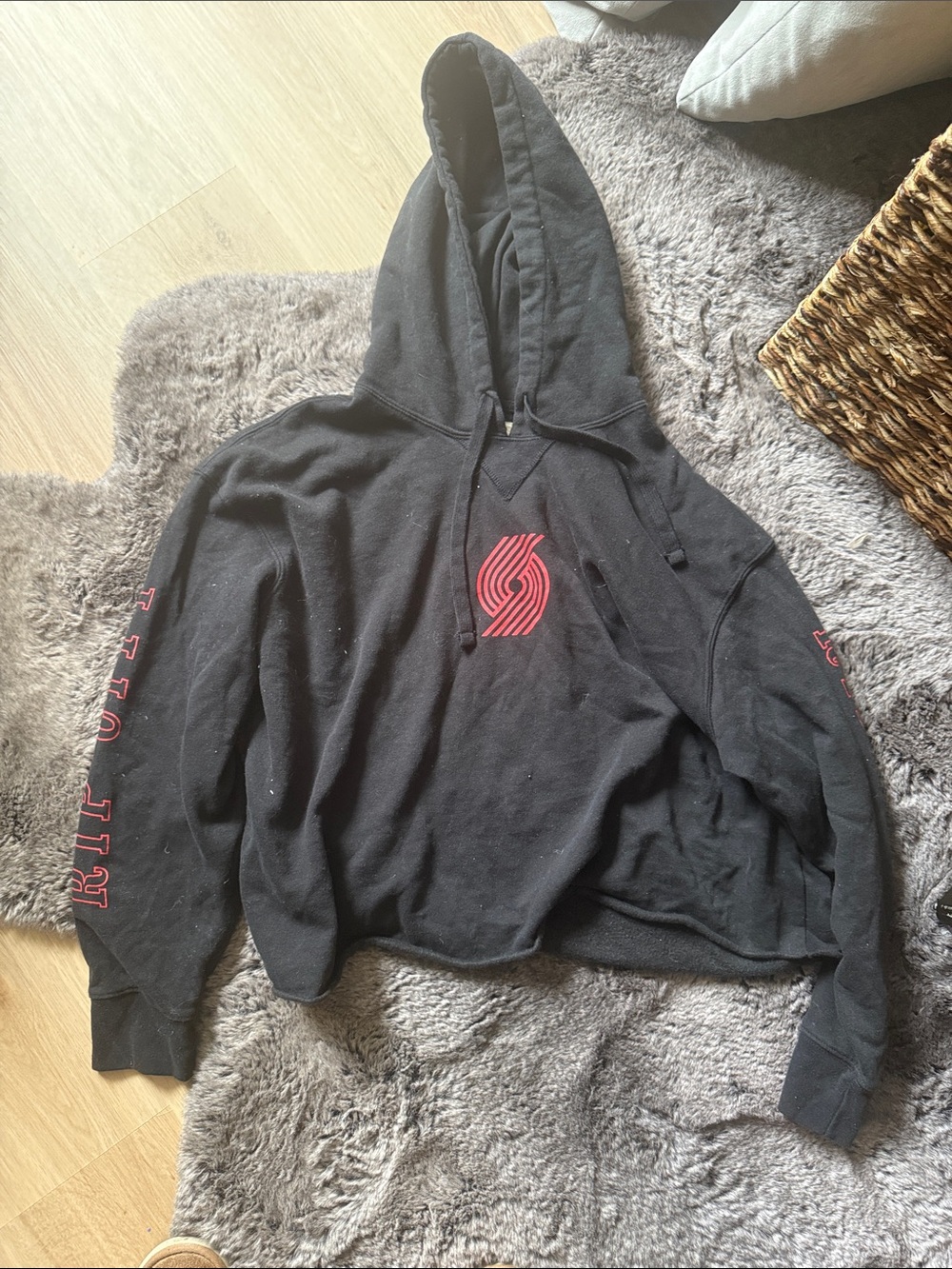 Portland Trail Blazers Black Hoodie with Red Logo